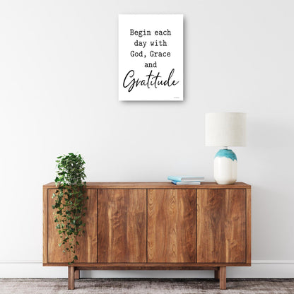 Dios, Gracia y Gratitud - lettered & lined