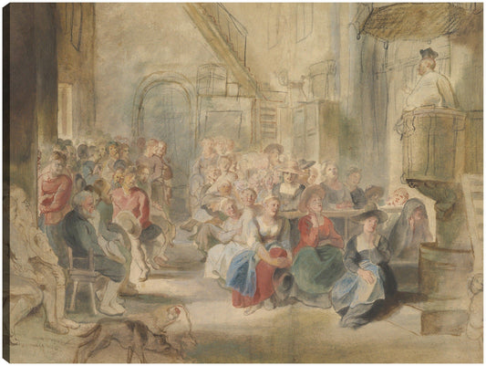 Un sermón en la iglesia de un pueblo (hacia 1630) - Peter Paul Rubens