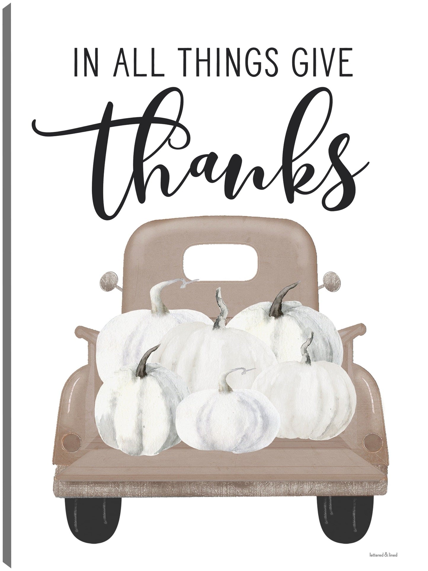 Dar gracias Camión de calabaza - lettered & lined